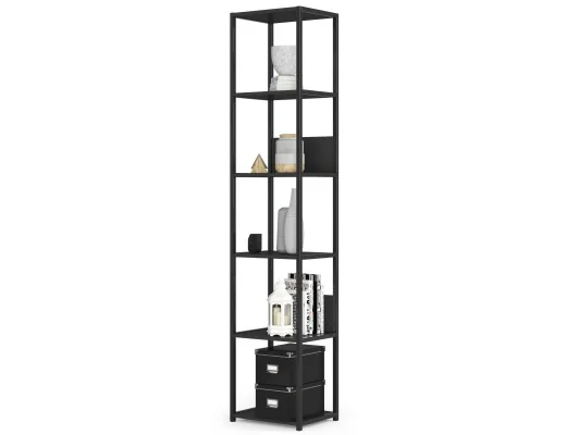 Zobacz Regał loftowy metalowy 40 cm - czarny-czarny - 6 półek Regał loftowy metalowy 40 cm - czarny-czarny - 6 półek