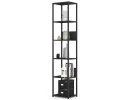 Regał loftowy metalowy 40 cm - czarny-czarny - 6 półek