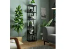 Regał loftowy metalowy 40 cm - czarny-czarny - 6 półek