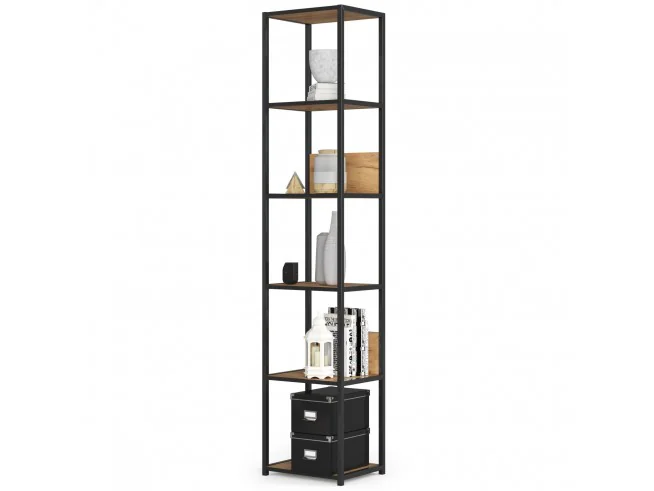 REGAŁ METALOWY LOFT 400 CZARNY/DĄB CRAFT