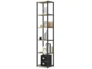 Regał loftowy metalowy 40 cm - czarny-dąb sonoma - 6 półek