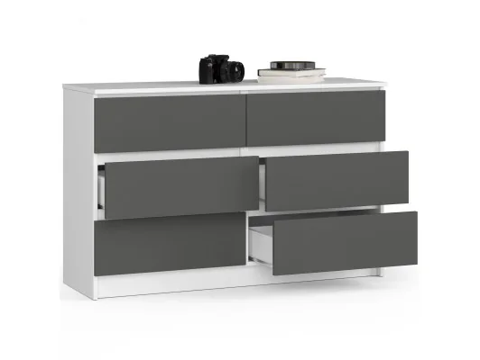 KOMODA K120 6SZ CLP BIAŁA / SZARY
