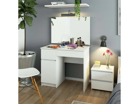 Toaletka z lustrem CLP P-2/SL 900x600 LEWE PK BIAŁA