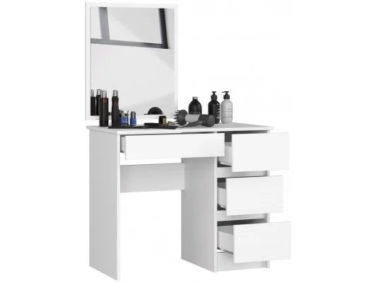 TOALETKA KOSMETYCZNA Z LUSTREM T-6/SL 500x600 PRAWA BIAŁA