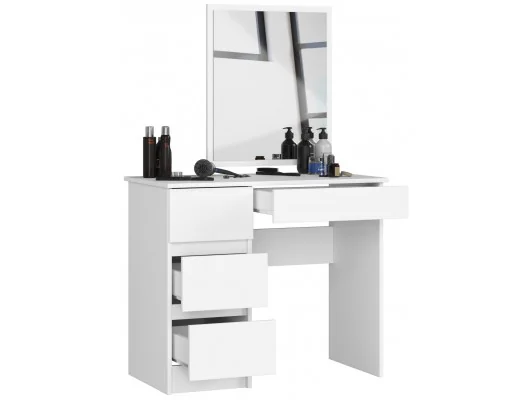 TOALETKA KOSMETYCZNA Z LUSTREM T-6/SL 500x600 LEWA BIAŁA