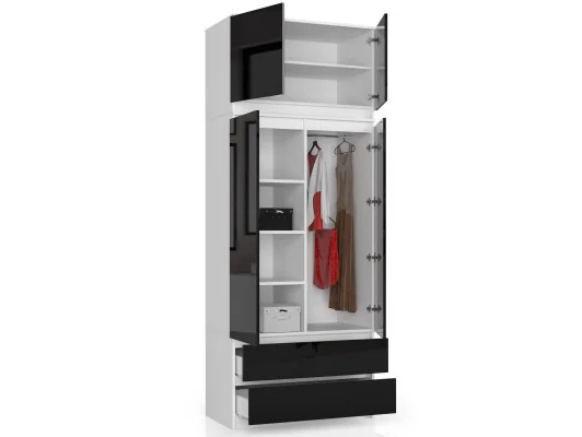 NADSTAWKA DO SZAFY S90 2D 2SZ CLP CZARNY POŁYSK