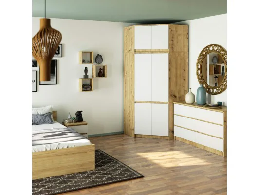 NADSTAWKA DO SZAFY S100 DĄB ARTISAN / BIAŁA