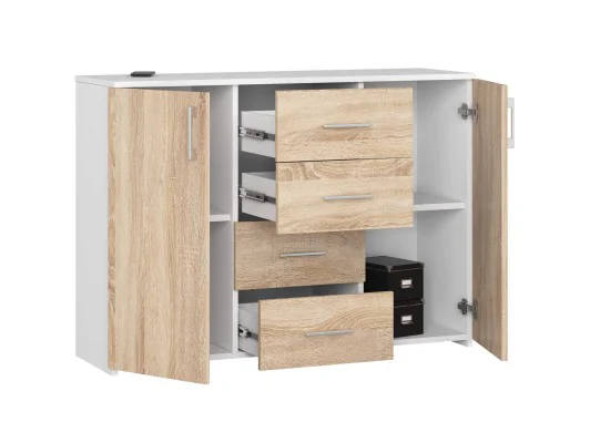KOMODA K45 PK BIAŁY / DĄB SONOMA