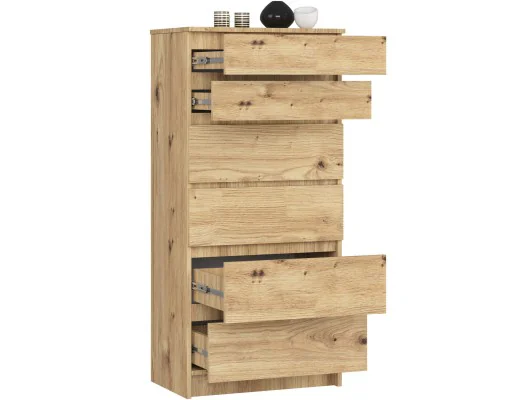 KOMODA K60 6SZ CLP PK DĄB ARTISAN