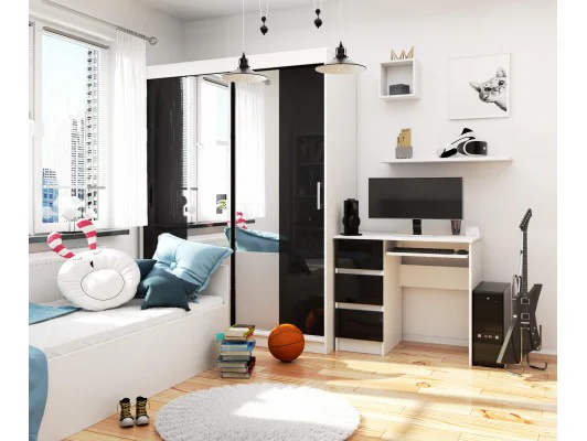 BIURKO A-6 CLP CZARNY POŁYSK LEWOSTRONNE