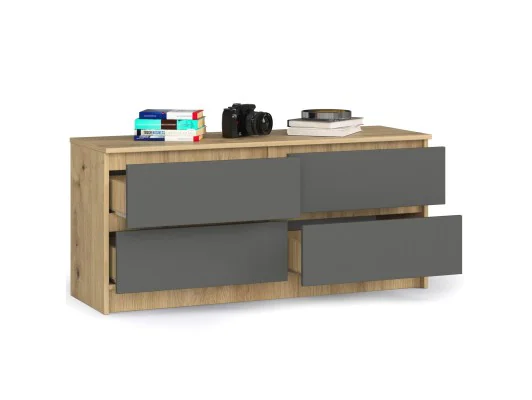 Zobacz KOMODA K120 4SZ CLP DĄB ARTISAN / SZARY KOMODA K120 4SZ CLP DĄB ARTISAN / SZARY