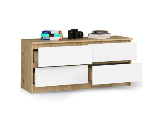 KOMODA K120 4SZ CLP DĄB ARTISAN / BIAŁY