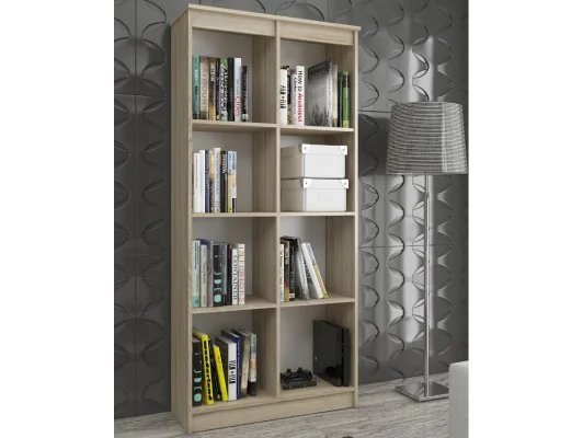 REGAŁ BIUROWY R 80 cm CLP 8 PÓŁEK DĄB SONOMA