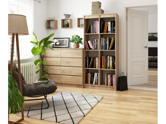 REGAŁ BIUROWY R 80 cm CLP 8 PÓŁEK DĄB SONOMA