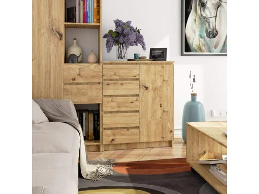KOMODA K80 1D 5SZ PK DĄB ARTISAN