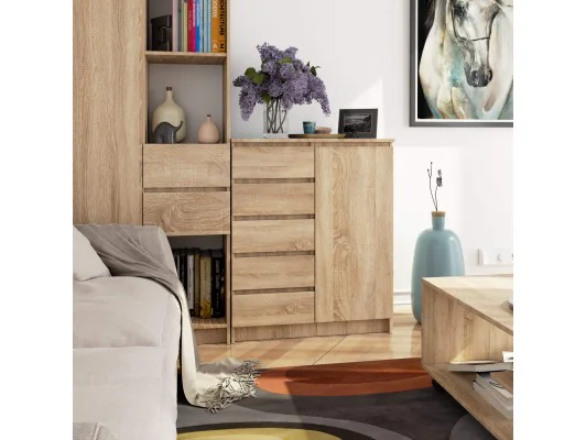 KOMODA K80 1D 5SZ PK DĄB SONOMA