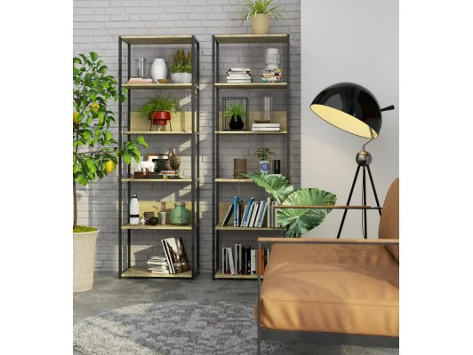 REGAŁ INDUSTRIALNY 600 CZARNY/DĄB ARTISAN