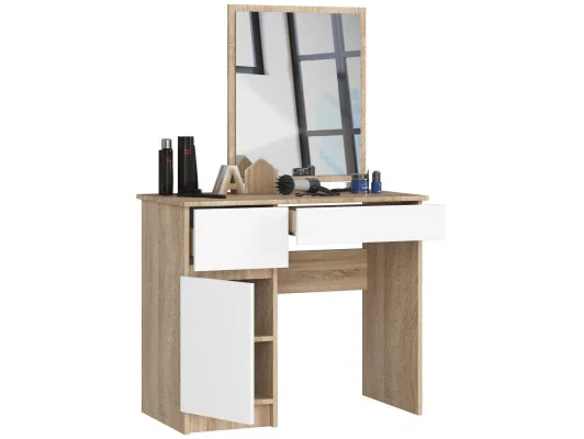 Zobacz Toaletka z lustrem CLP P-2/SL LEWE DĄB SONOMA / BIAŁA Toaletka z lustrem CLP P-2/SL LEWE DĄB SONOMA / BIAŁA