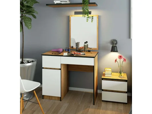 TOALETKA Z LUSTREM CLP P-2/SL LEWE PK DĄB CRAFT / BIAŁA