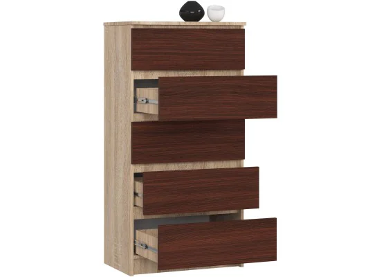 Zobacz KOMODA K60 5SZ CLP PK DĄB SONOMA / VENGE KOMODA K60 5SZ CLP PK DĄB SONOMA / VENGE