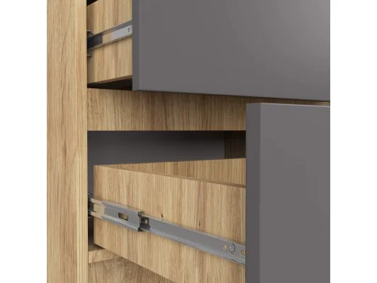 KOMODA K60 5SZ CLP PK DĄB ARTISAN / SZARY