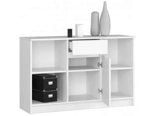 KOMODA B-17 120 cm 1 SZUFLADA 1 DRZWI PK BIAŁA