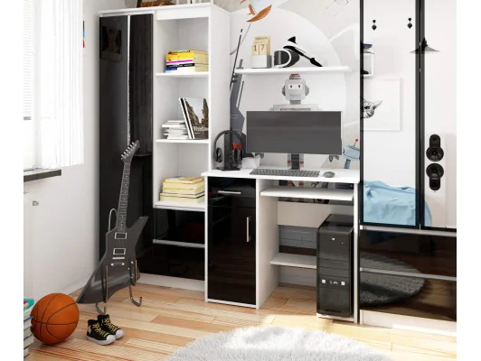 BIURKO JAY PK BIAŁY / CZARNY POŁYSK