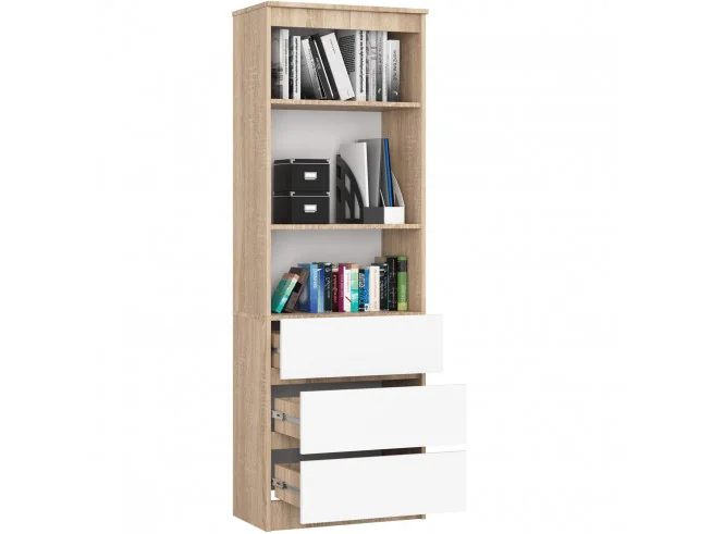 REGAŁ R60 3SZ 2P CLP PK SONOMA / BIAŁY