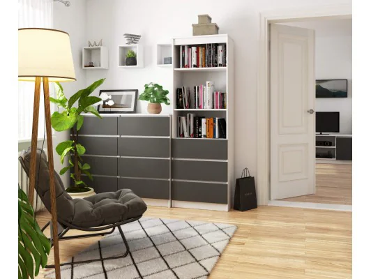 REGAŁ R60 3SZ 2P CLP PK BIAŁY / SZARY