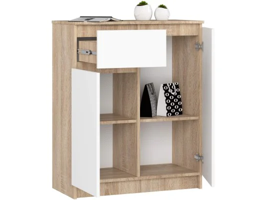 KOMODA K80 2D 1SZ CLP PK DĄB SONOMA / BIAŁY