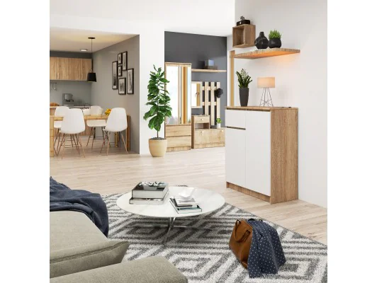 KOMODA K80 2D 1SZ CLP PK DĄB SONOMA / BIAŁY