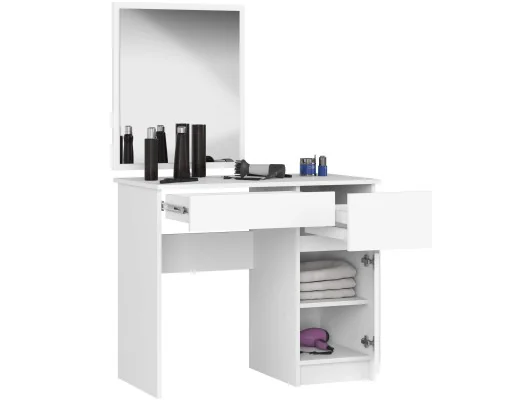 TOALETKA KOSMETYCZNA Z LUSTREM P-2/SL 500x600 PRAWA PK BIAŁA