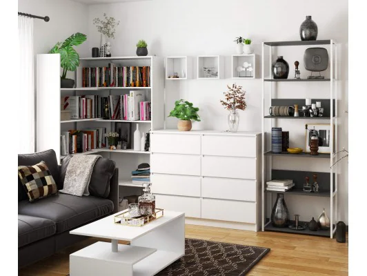 REGAŁ METALOWY LOFT 700 BIAŁY/SZARY