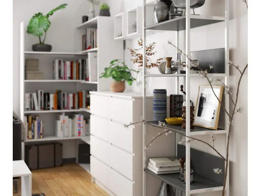 REGAŁ METALOWY LOFT 700 BIAŁY/SZARY