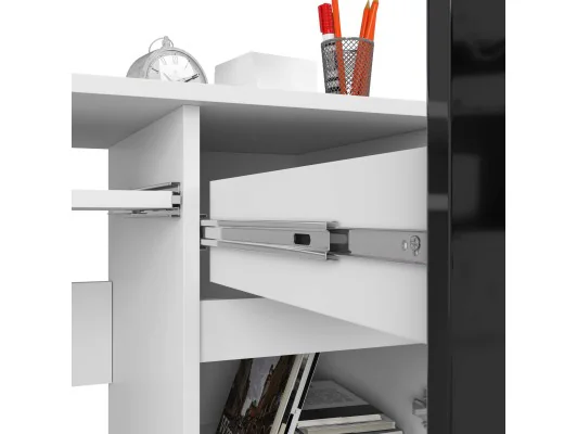 BIURKO KOMPUTEROWE PIKSEL PK CZARNY POŁYSK PRAWE