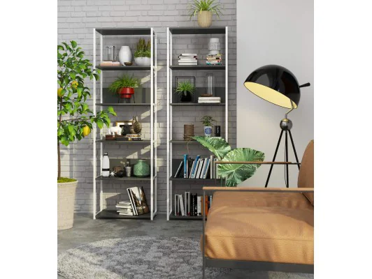 REGAŁ METALOWY LOFT 600 BIAŁY/SZARY