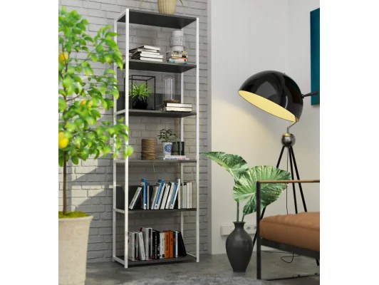 REGAŁ METALOWY LOFT 600 BIAŁY/SZARY