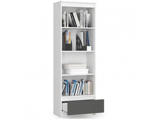 REGAŁ R60 1SZ 4P CLP BIAŁY / SZARY