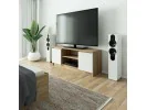 SZAFKA RTV 140 cm 2D 1P SONOMA / BIAŁA