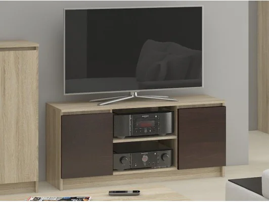 SZAFKA RTV 140 cm 2D 1P SONOMA / WENGE