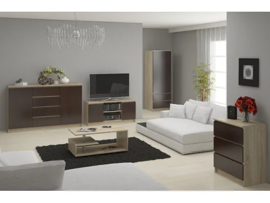 SZAFKA RTV 140 cm 2D 1P SONOMA / WENGE