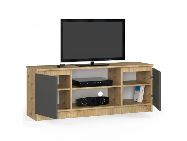 KOMODA RTV K140 2D 1P CLP DĄB ARTISAN / SZARY