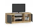 KOMODA RTV K140 2D 1P CLP DĄB ARTISAN / SZARY