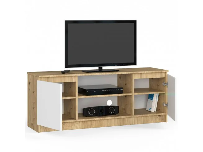 KOMODA RTV K140 2D 1P CLP DĄB ARTISAN / BIAŁY