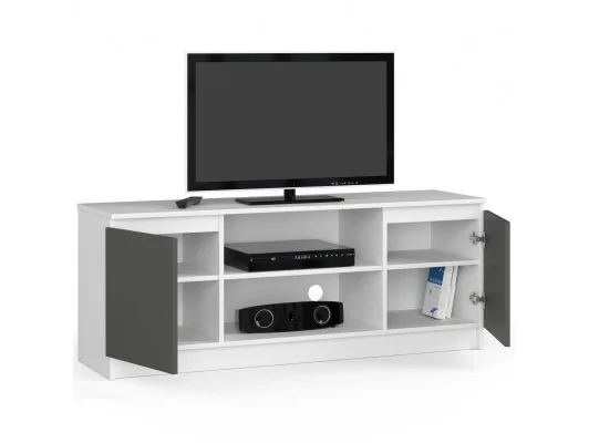 Zobacz KOMODA RTV K140 2D 1P CLP BIAŁY / SZARY KOMODA RTV K140 2D 1P CLP BIAŁY / SZARY