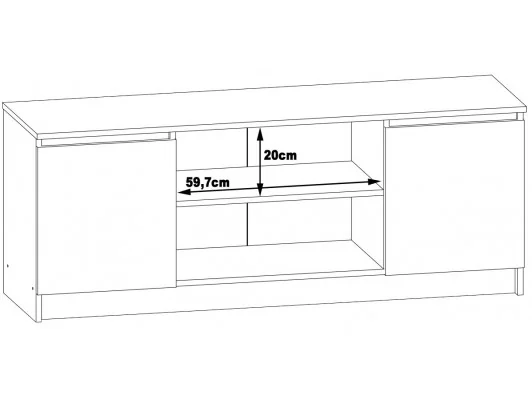 SZAFKA RTV 140 cm 2D 1P SONOMA