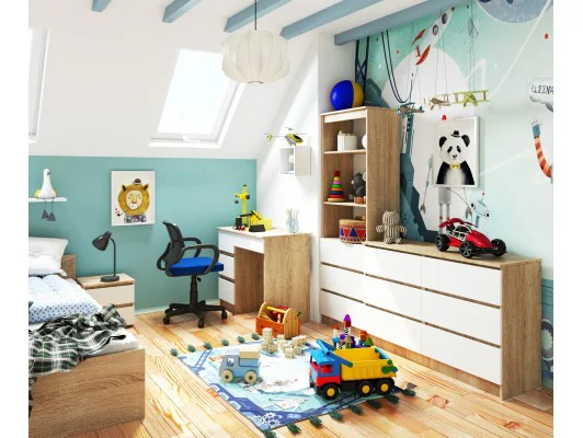 BIURKO A-7 CLP PK DĄB SONOMA / BIAŁY LEWOSTRONNE