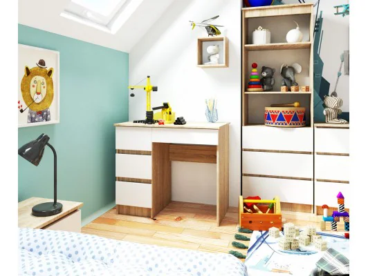 BIURKO A-7 CLP PK DĄB SONOMA / BIAŁY LEWOSTRONNE