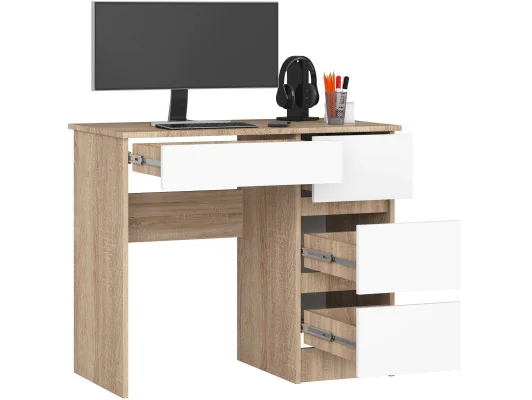 BIURKO A-7 CLP SONOMA / BIAŁE PK PRAWOSTRONNE