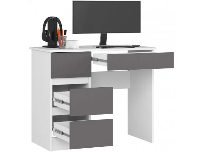 BIURKO A-7 CLP PK BIAŁE / SZARE LEWOSTRONNE